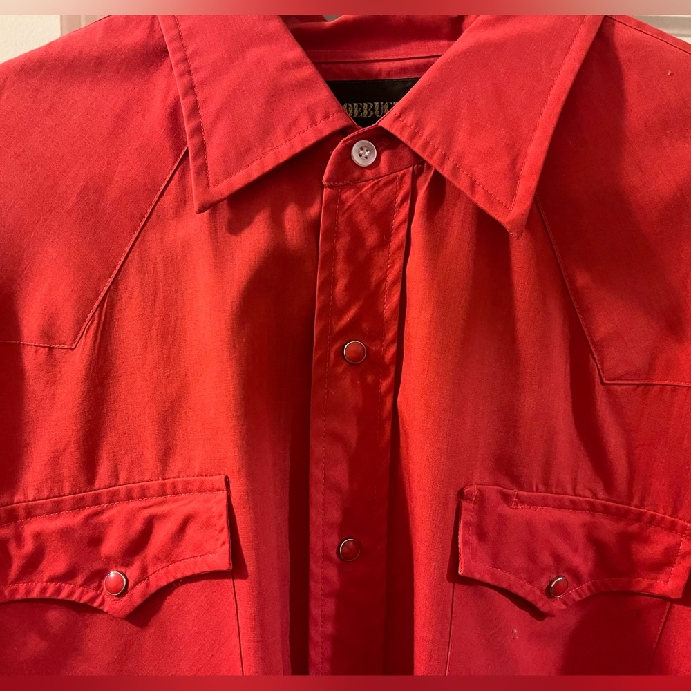 Roebucks Pearl Snap Western Shirt. Vintage - XL long sleeve, hipster cowboy